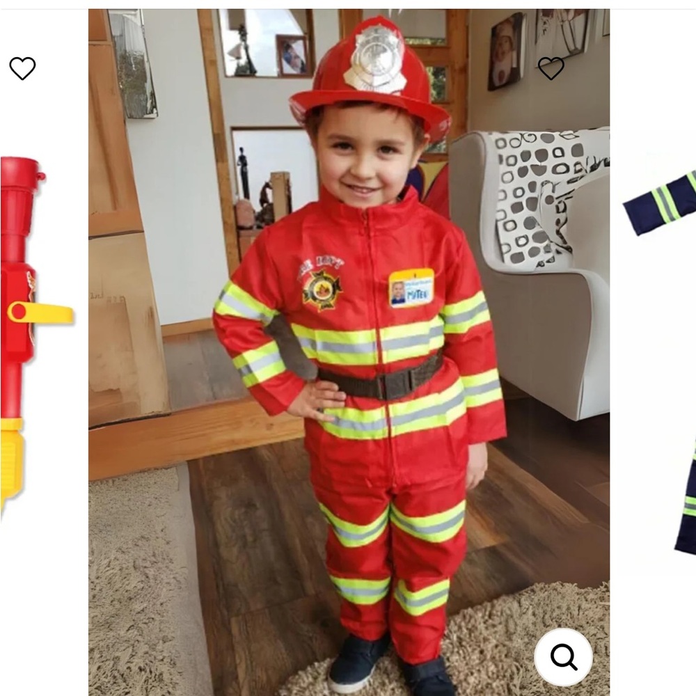 Kids Red Firefighter Costume 4T
